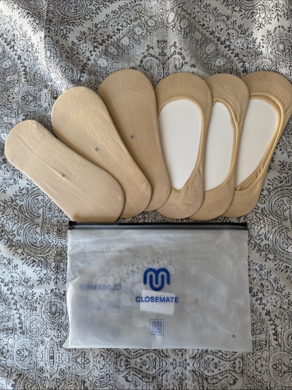 Closemate No-Show Sock Liners in Nude - 6 Pairs